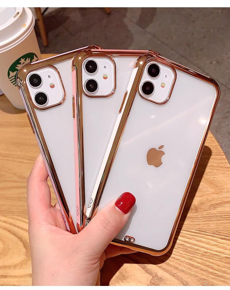 Transparent Electroplated Phone Case For IPhone - smileswithfashion