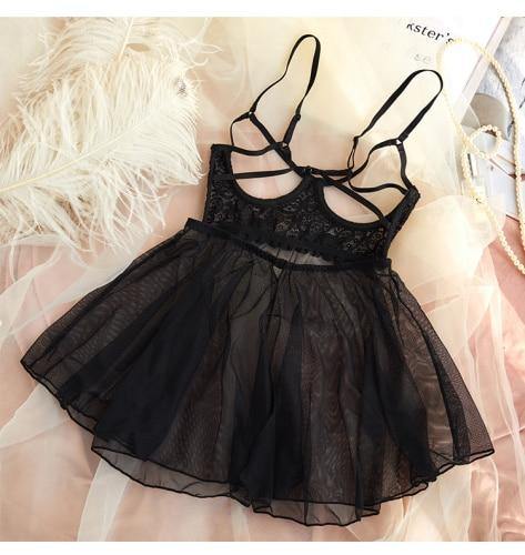 Black Sexy Womens Lingerie Nightgown – smileswithfashion