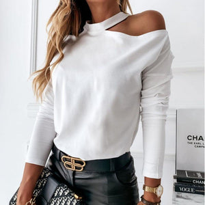 Winter Blouse with Long Sleeve Off Shoulder.