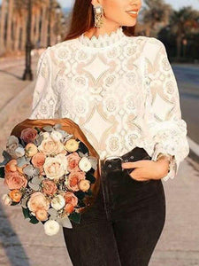 Lace Hollow Out Blouses - smileswithfashion