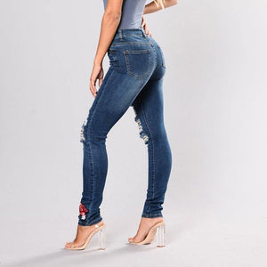 Stretch Embroidered Jeans - smileswithfashion