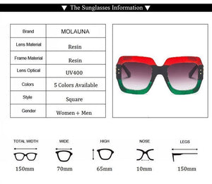 MOLAUNA Oversized Luxury Square Sunglasses - smileswithfashion