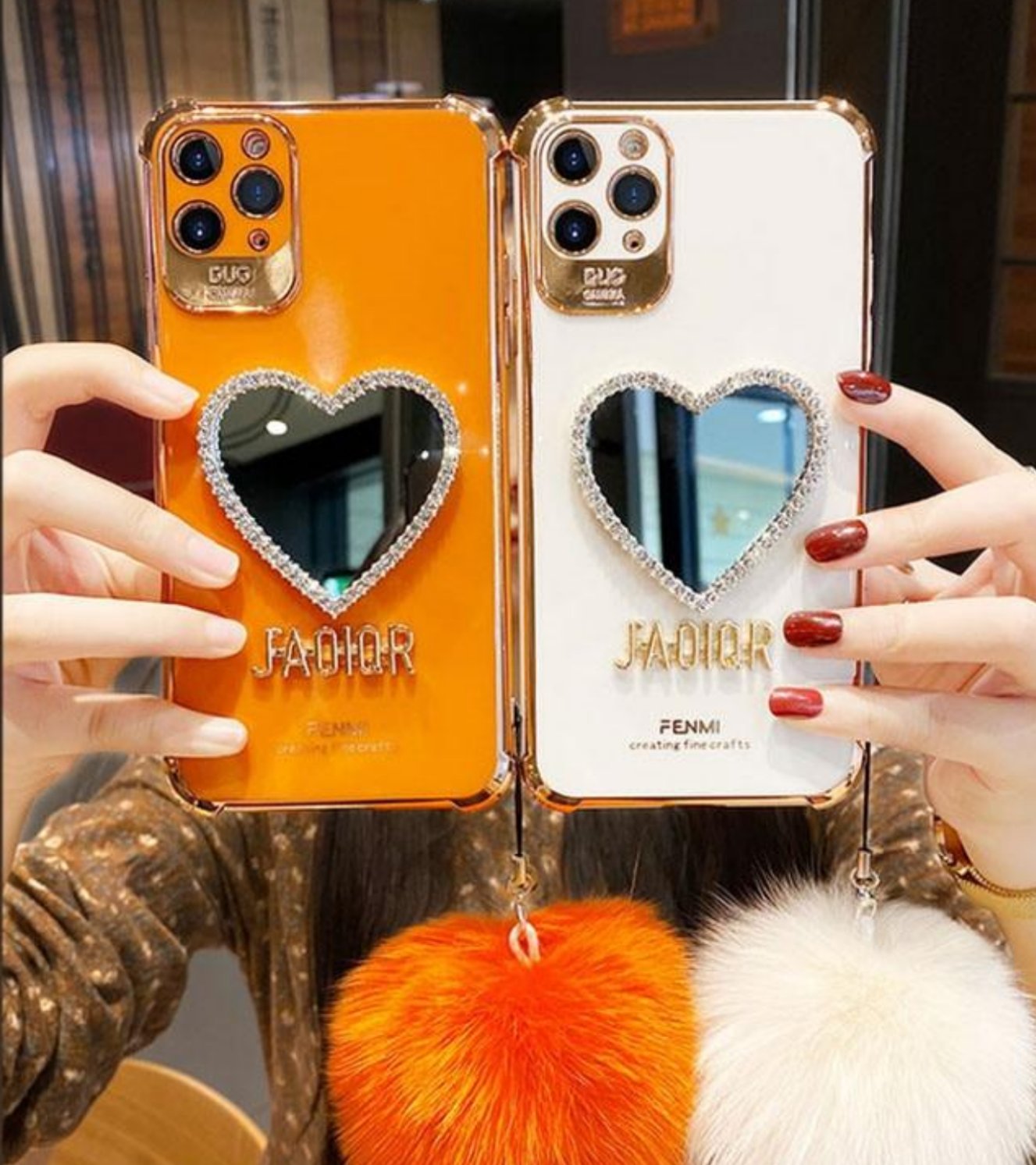 Gold Mirror Hairball Phone Case