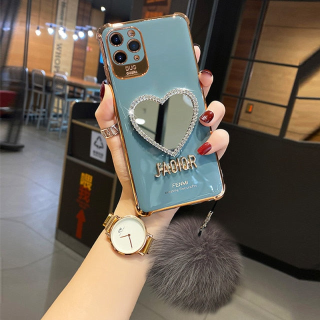 Gold Mirror Hairball Phone Case