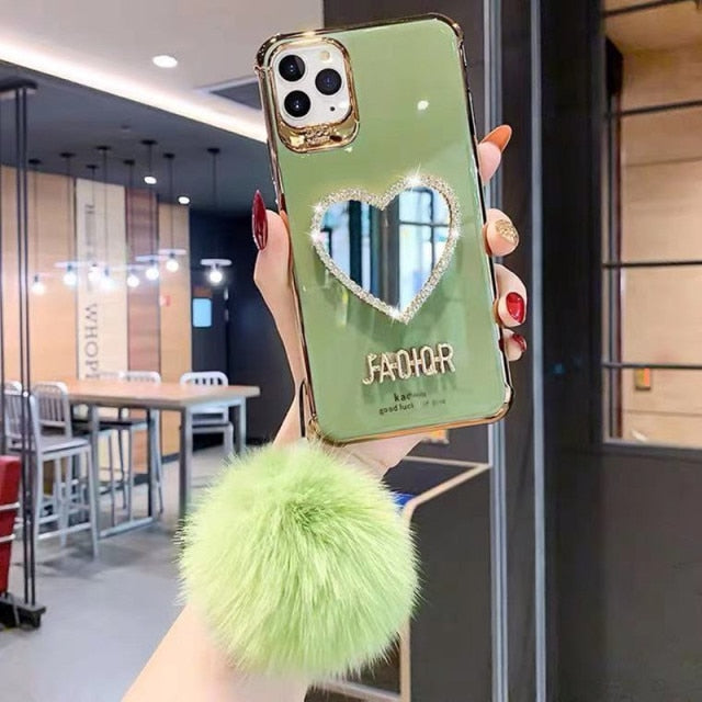 Gold Mirror Hairball Phone Case