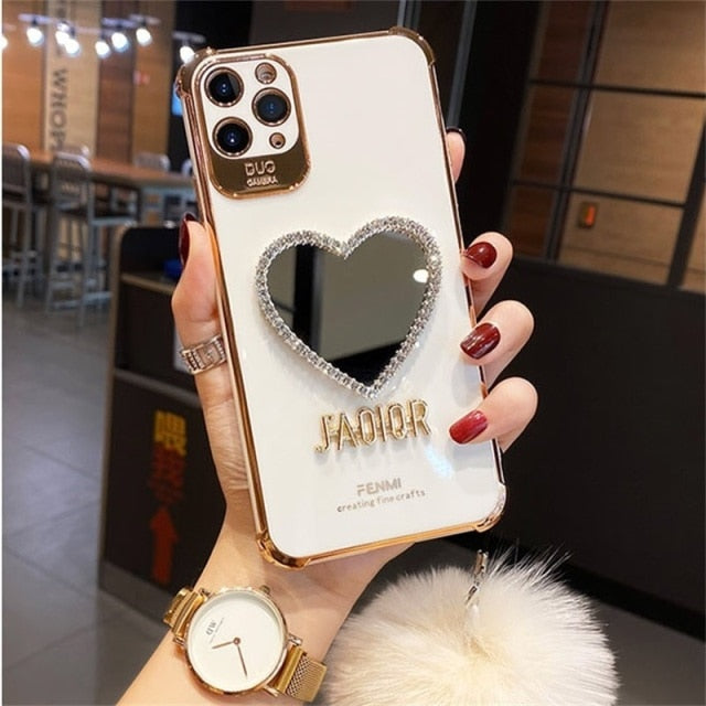 Gold Mirror Hairball Phone Case