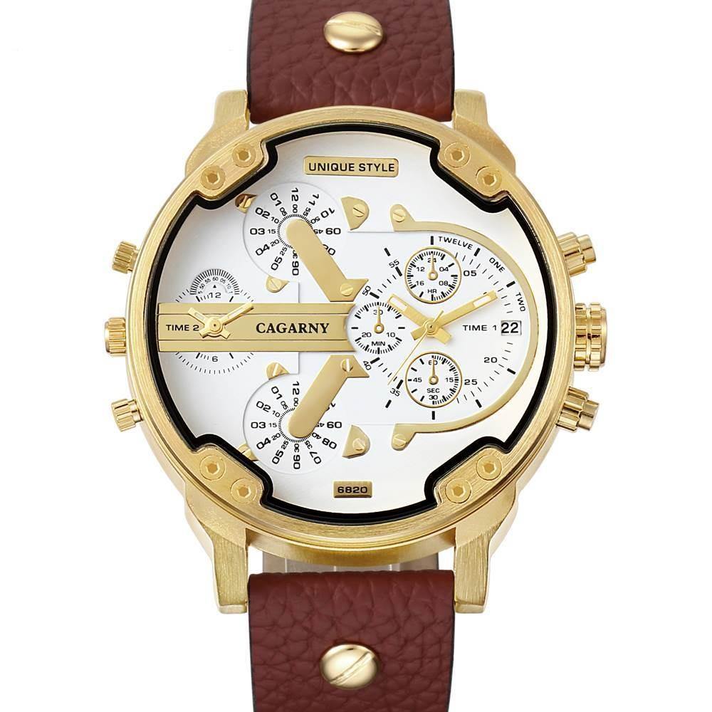 Luxury Watch with Leather Strap Watchband Gold - smileswithfashion